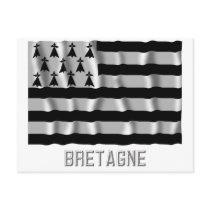 Bretagne waving flag with name postcard