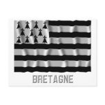 Bretagne waving flag with name postcard