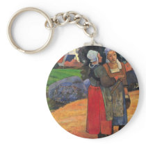 Breton Farmers By Gauguin Paul (Best Quality) Key Chain