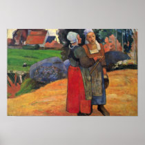 Breton Farmers By Gauguin Paul (Best Quality) Poster