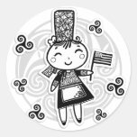 Breton girl stickers