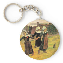 Breton Girls Dancing Pont-Aven By Paul Gauguin Keychain