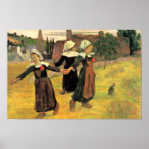 Breton Girls Dancing Pont-Aven By Paul Gauguin Posters