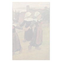 Breton Girls Dancing Pont-Aven By Paul Gauguin Stationery Design