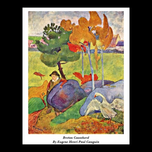 Breton Gooseherd By Eugene Henri Paul Gauguin Posters