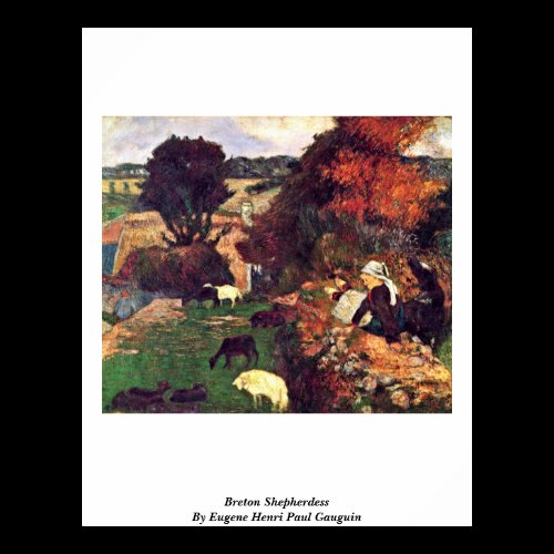 Breton Shepherdess By Eugene Henri Paul Gauguin Posters