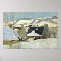 Breton Village In The Snow By Gauguin Paul Posters
