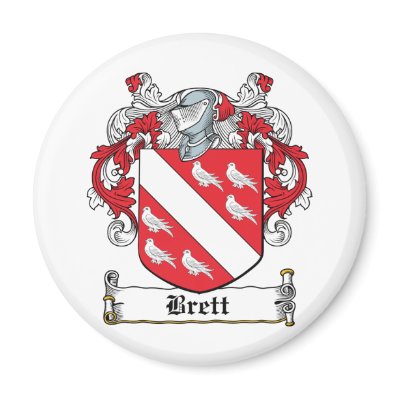 Brett Family Crest Fridge Magnet by coatsofarms