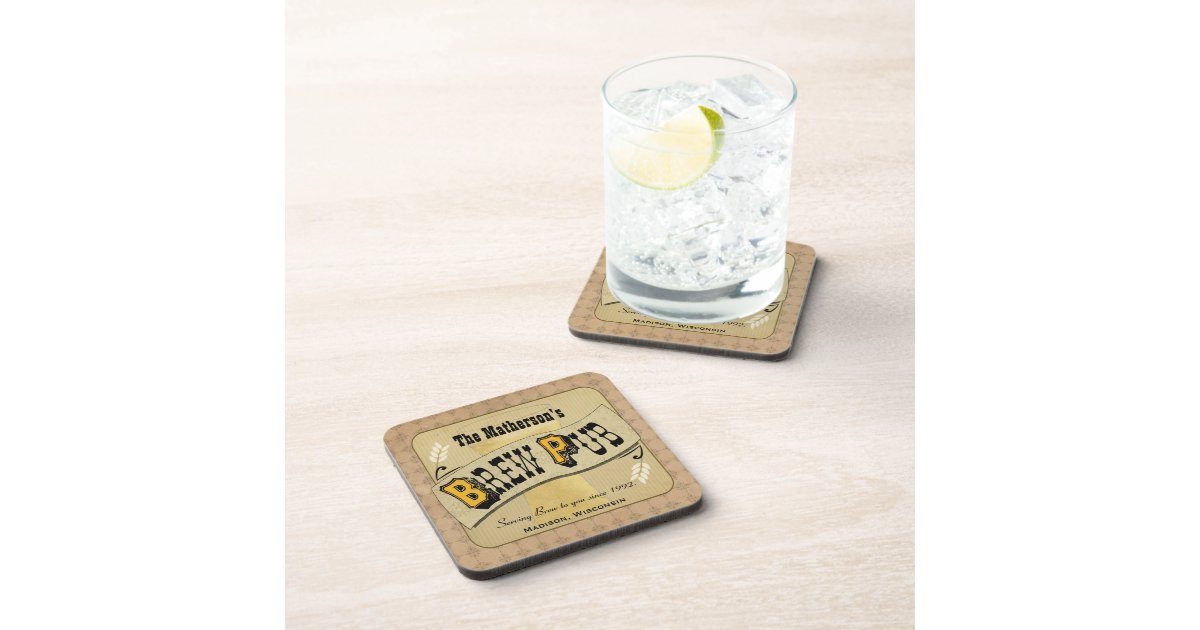 Brew Pub Custom Coasters Zazzle