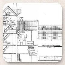 Brewery Blueprint Coaster