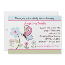 Bria Garden/Butterfly Baby Shower Invitation