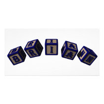Brian Toy blocks in blue photo cards