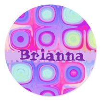 BRIANNA - Custom Name Festive Circles Sticker by JaclinArt BRIANNA - Custom Name Festive Circles Sticker