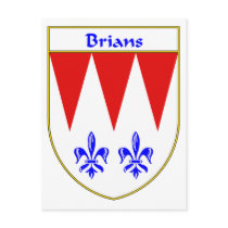 Brians Coat of Arms/Family Crest postcards