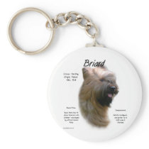Briard (tawny) History Design Key Chain