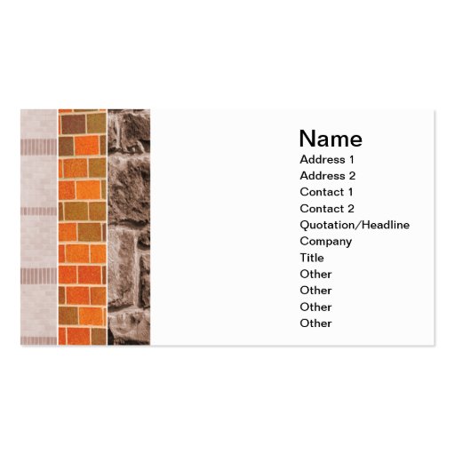 brick or stone collage business card templates (front side)