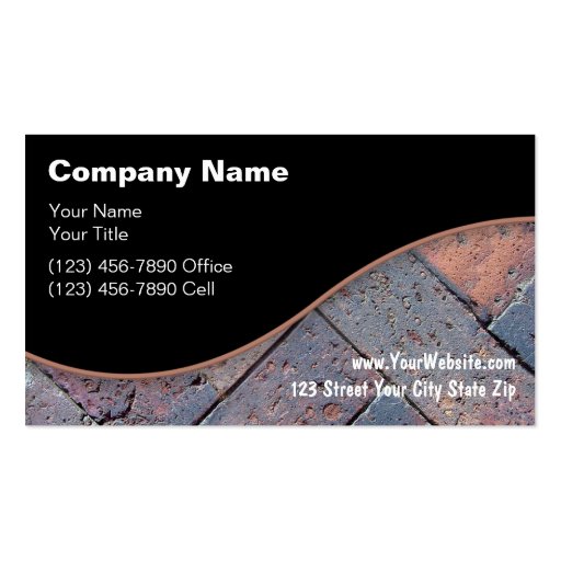 Brick Paving Business Cards (front side)
