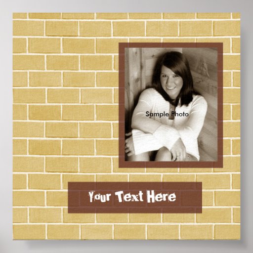 Brick Photo Graduation Autograph Poster