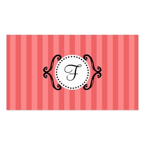 Brick Red Charming Striped Mommy Calling / Business Cards (back side)