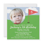 Brick Red Hole in One Photo Mini Golf Party Personalized Announcement