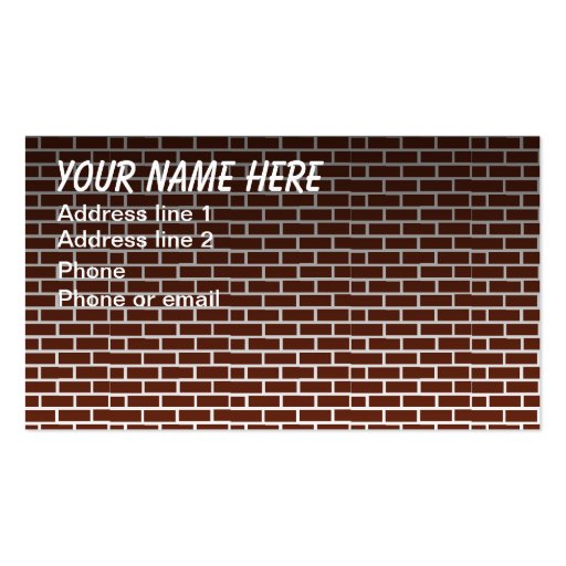 BRICK WALL #1 BUSINESS CARD TEMPLATES (front side)
