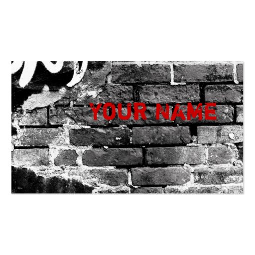 brick wall business card (front side)