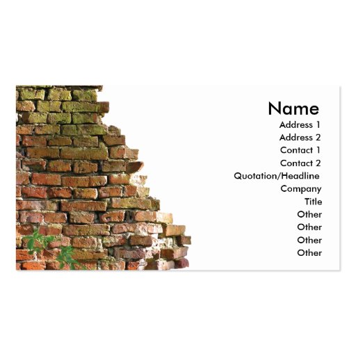 Brick Wall Business Cards (front side)