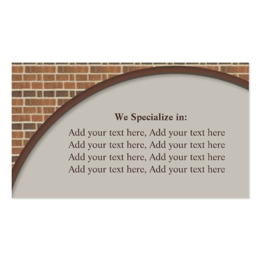 Brick Wall Collection Business Card (back side)