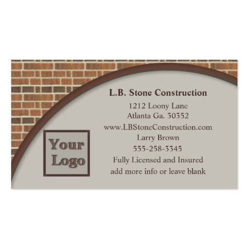 Brick Wall Collection Business Card (front side)
