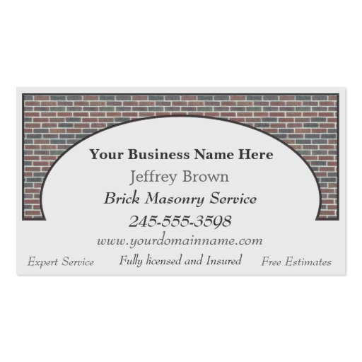 Brick Wall Framed Business Cards (front side)