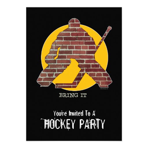 Brick Wall Goalie Party invitation