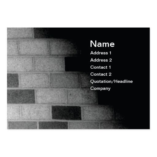 brick wall in black and white business card templates (front side)