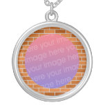 brick wall photo frame custom necklace