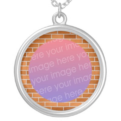 brick wall photo frame custom necklace Zazzle_necklace