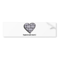 brick wall typical male heart bumper sticker