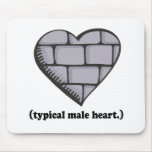 brick wall typical male heart mouse pad