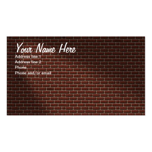 BRICK WALL WITH LIGHT BUSINESS CARDS (front side)