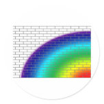 brick wall with rainbow colors sticker
