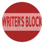 Brick Writer's Block Round Sticker