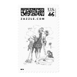 Bricklaying Beavers Build Giraffe Postage Stamp