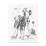 Bricklaying Beavers Build Giraffe Postcards