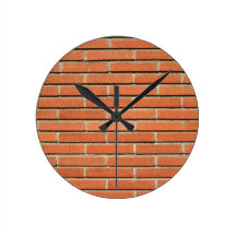 Bricks Wall Round Wallclock