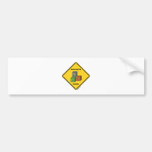 Bricoleur Inside (Building Blocks Warning Sign) Bumper Sticker