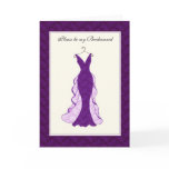 Bridal attendant invitation purple lace card