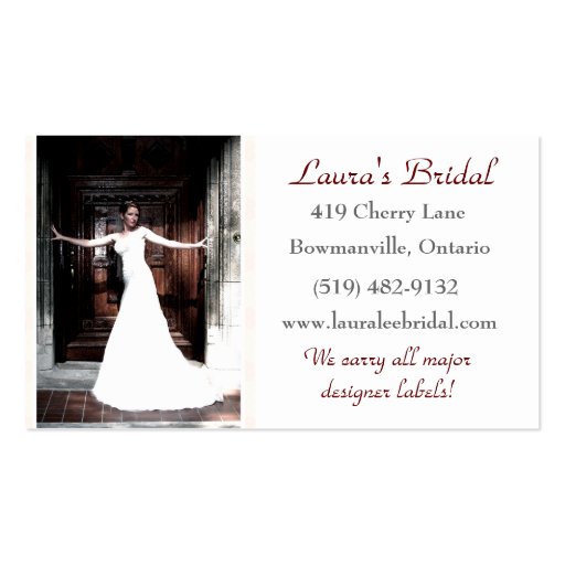 Bridal Business Card (front side)