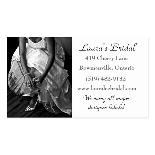 Bridal Business Card - Black & White