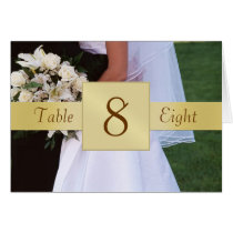 Bridal Couple & Rose Gold Table Number Folded Card