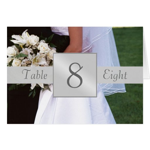 Bridal Couple Table Number Folded Card