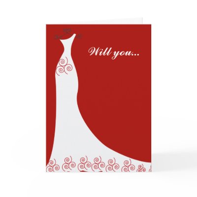 Bridal Gown Custom Bridesmaid Cards