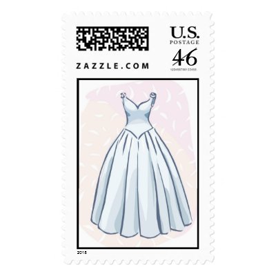 Bridal gown postage stamp